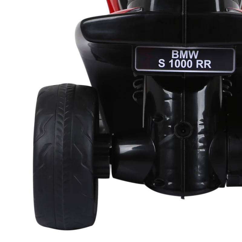 HOMCOM Motoreta Electrica pentru Copii BMW S1000RR Originala, 3 Roti cu Lumini si Sunete Reale, Rosu