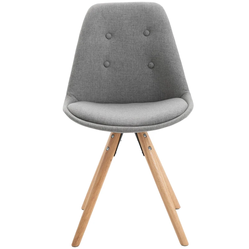 HOMCOM Set 2 Scaune de Sufragerie captusite design modern gri