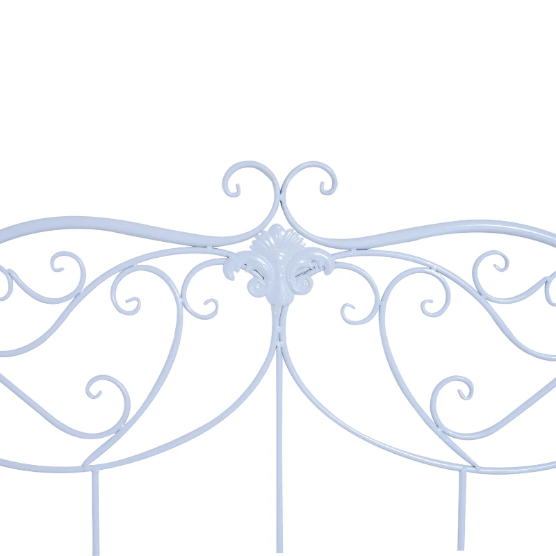 Outsunny Banca in Metal de Gradina, Alba, 134x51x89cm