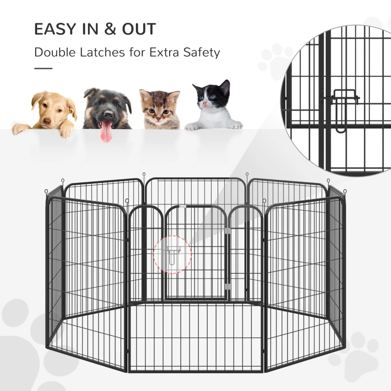 PawHut tarc modular metalic pentru animale, 79x100cm, negru
