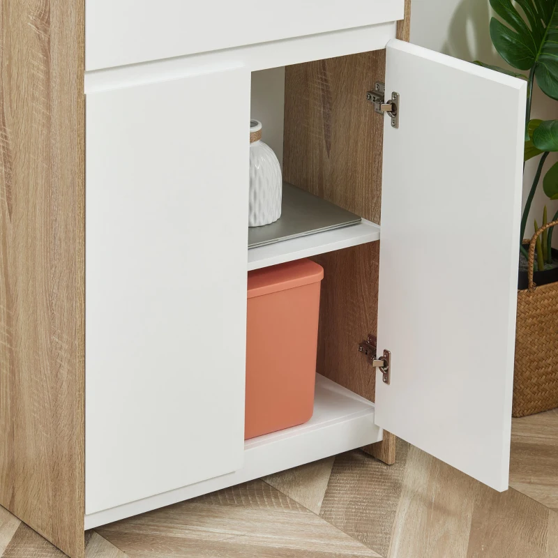 Kleankin Mobilier Baie Lemn & Alb – Compact, Multifunctional si Elegant(m-6)
