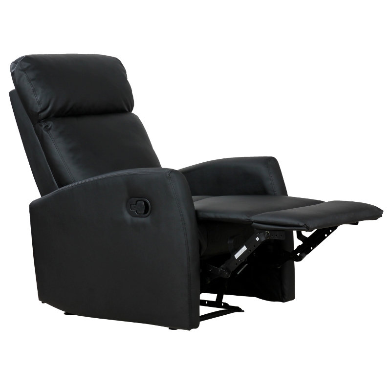 Homcom Fotoliu Relax Rabatabil Ergonomic Piele Sintetica 65 × 92 × 100cm, Negru