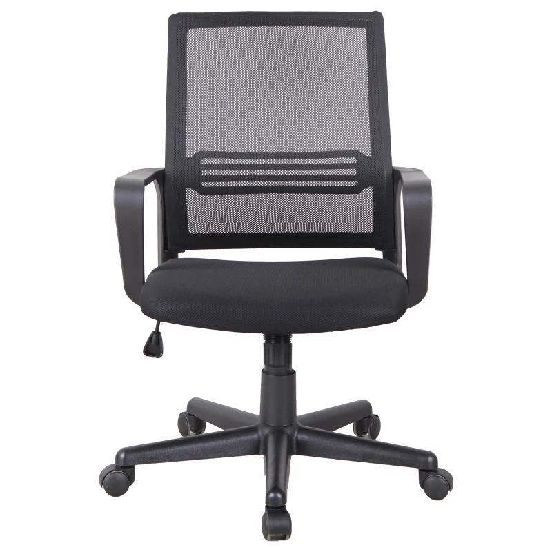 Vinsetto Scaun cu Roti de Birou in Tesatura din Plasa Negru