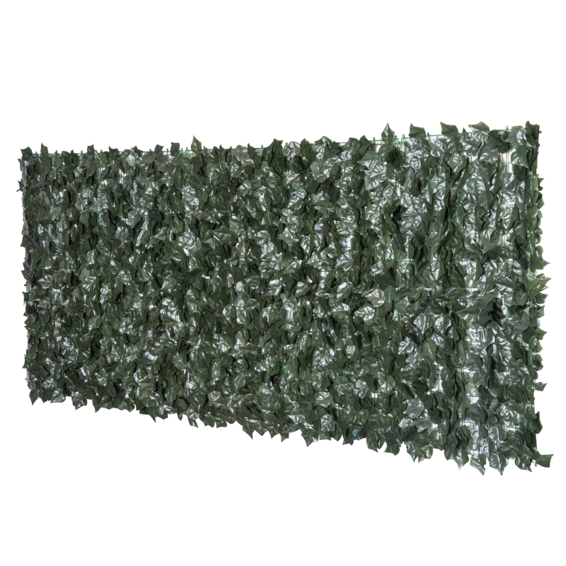 Outsunny Rulou Artificial de Gard Viu din PE Anti-UV 240x100cm Frunze Verde Inchis