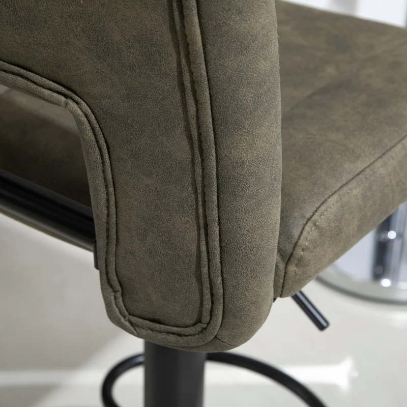 HOMCOM set 2 scaune inalte de bar, 41.5x51x94-115cm, kaki