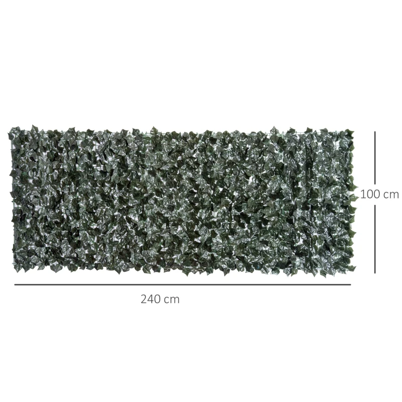 Outsunny Gard Artificial 240×100 cm – Rulou Verde inchis Anti‑UV(m-3)