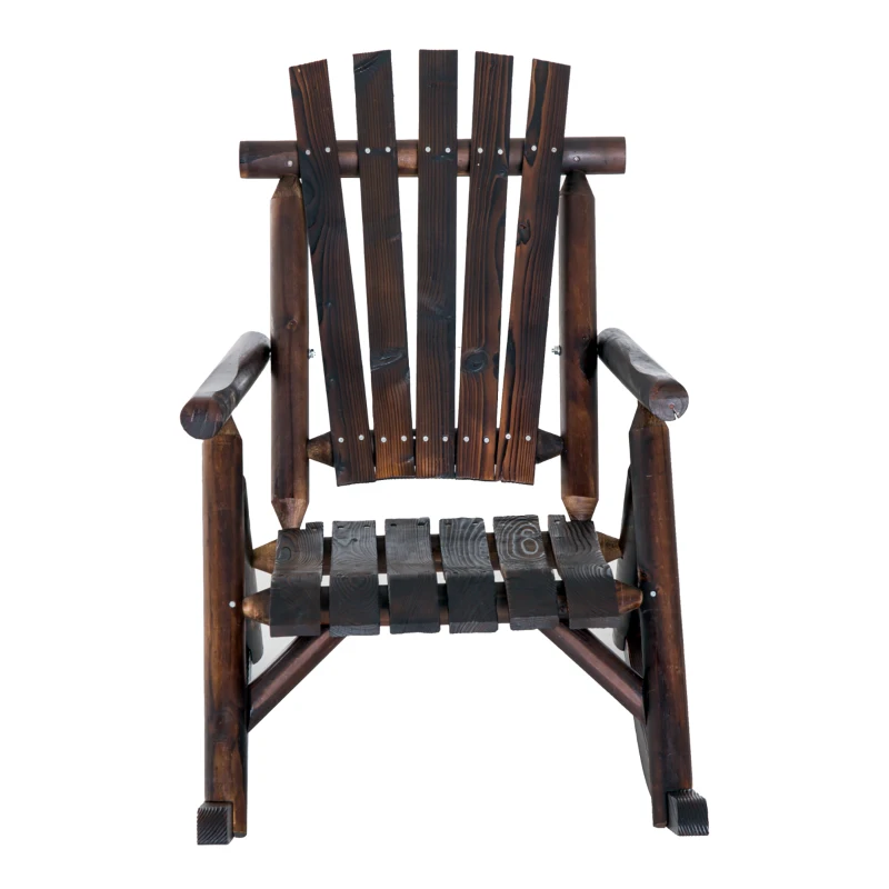 Outsunny Scaun Balansoar de Gradina Adirondack Stil Country din Lemn de Brad