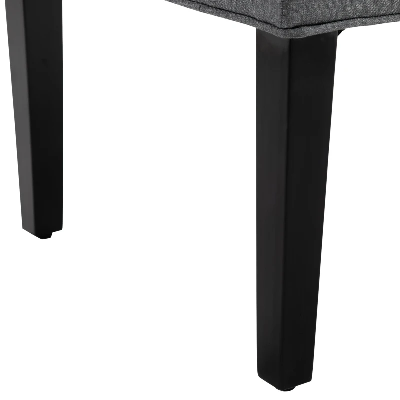 Homco Banca Captusita pentru Intern din Lemn cu Invelis din Lin Gri si Picioruse Antiderapante