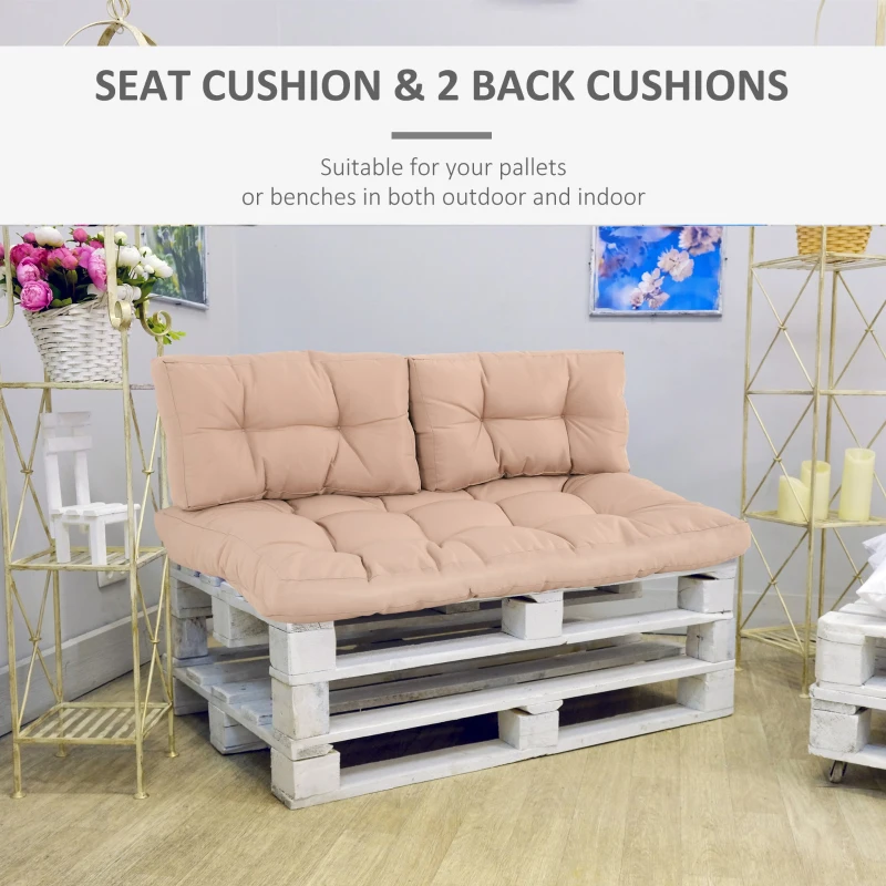 OutSunny, set 3 perne captusite pentru canapea, bej