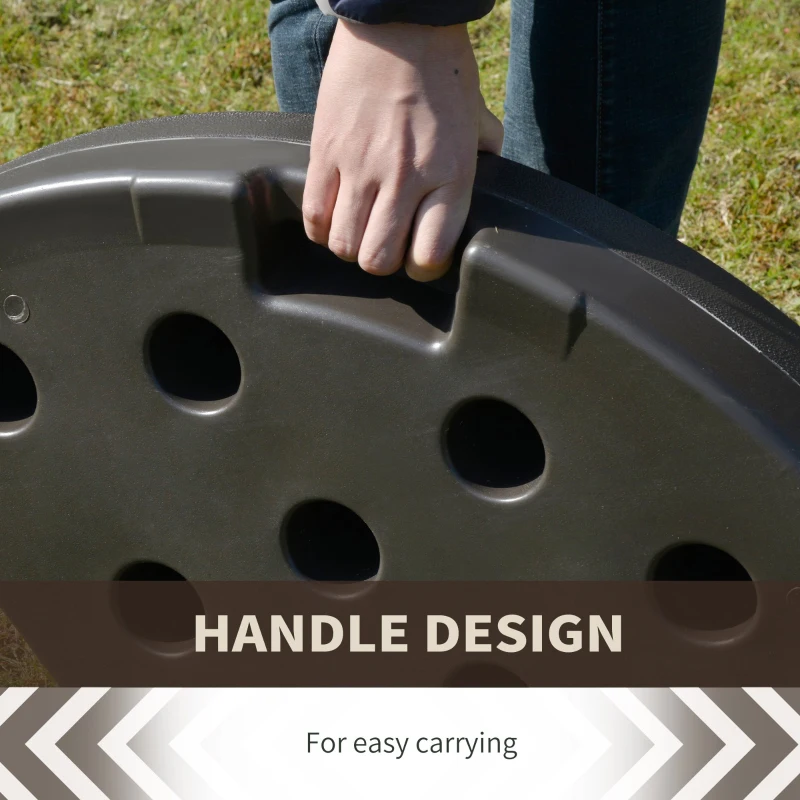 Outsunny Set 4 Bucati Suport Umbrela Descentralizata de Gradina cu Baza in Cruce