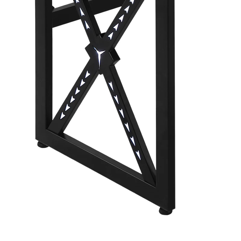 HOMCOM Birou gaming cu lumini LED suport pahare si carlig pentru casti negru