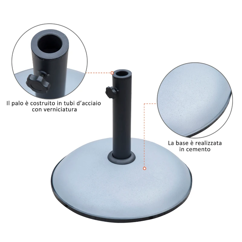 Outsunny Suport Baza pentru Umbrela de Gradina in Ciment 20kg, Φ45x36cm