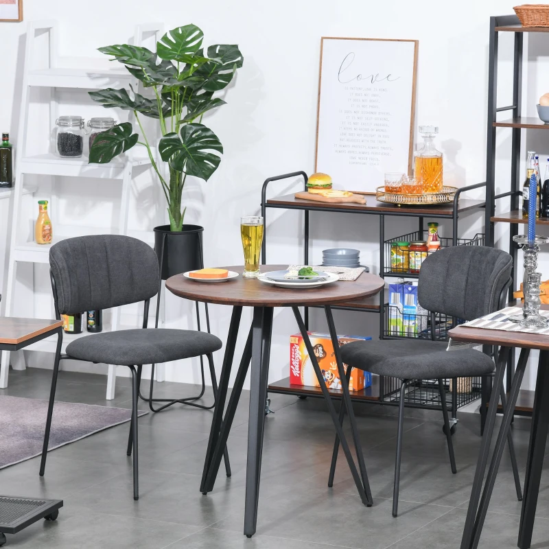 HOMCOM Masa de Bucatarie sau de Sufragerie in Stile Industriale Rotunda Φ70cm