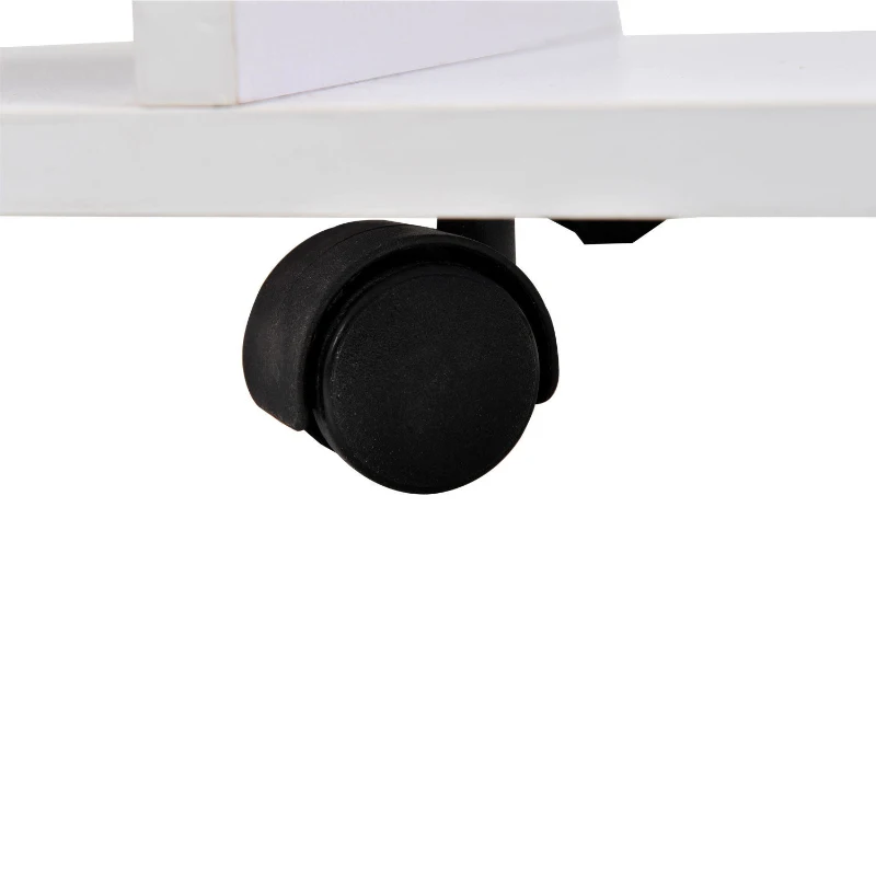 HOMCOM, comoda TV din lemn cu roti, 80x40x40cm, alb