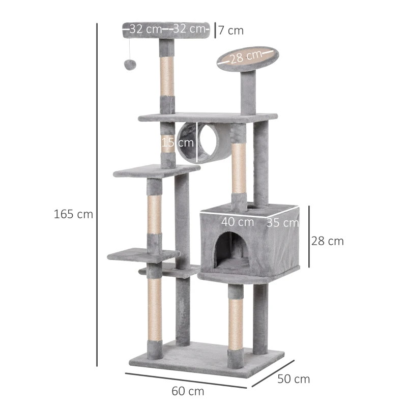 PawHut Ansamblu pentru Pisicuţe şi Pisici Adulte pana la maxim 4.5 kg Gri