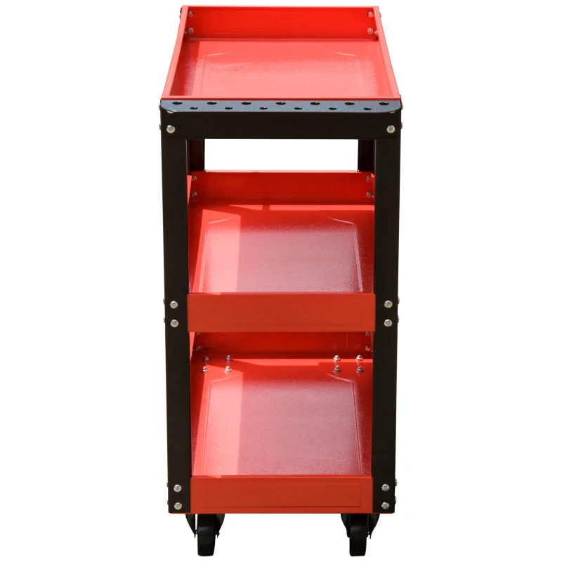 Durhand carucior pentru scule 3 rafturi, 83,5 × 35 × 75,5 cm, rosu