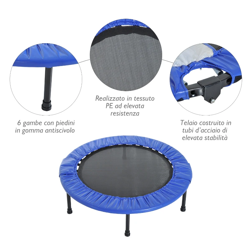 HOMCOM Trambulina Elastica Fitness Pliabila Φ96.5x22.5cm