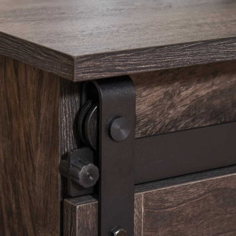 HomCom comoda stil rustic, usa culisanta 100x45x45cm, maro