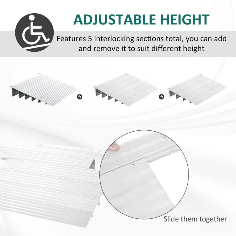 HOMCOM Rampa Scaun cu Rotile Lungime Reglabilă Aluminiu antiderapant 318kg