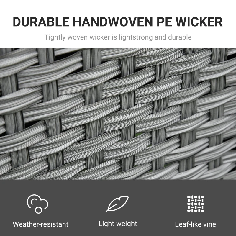 Outsunny Salon de Gradina Set 6 Buc cu Canapea de Exterior din Ratan Gri