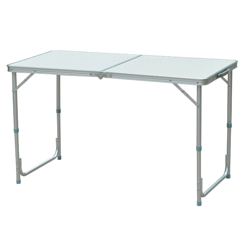Outsunny Masă pentru Camping Picnic Pliabilă Portabilă Reglabilă în înălțime din Aluminio, 120 x 60 x 54/70 cm