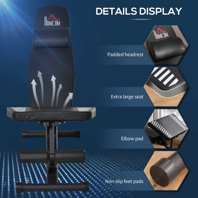 HOMCOM banca pentru greutati, pliabila,145x55x41-114cm