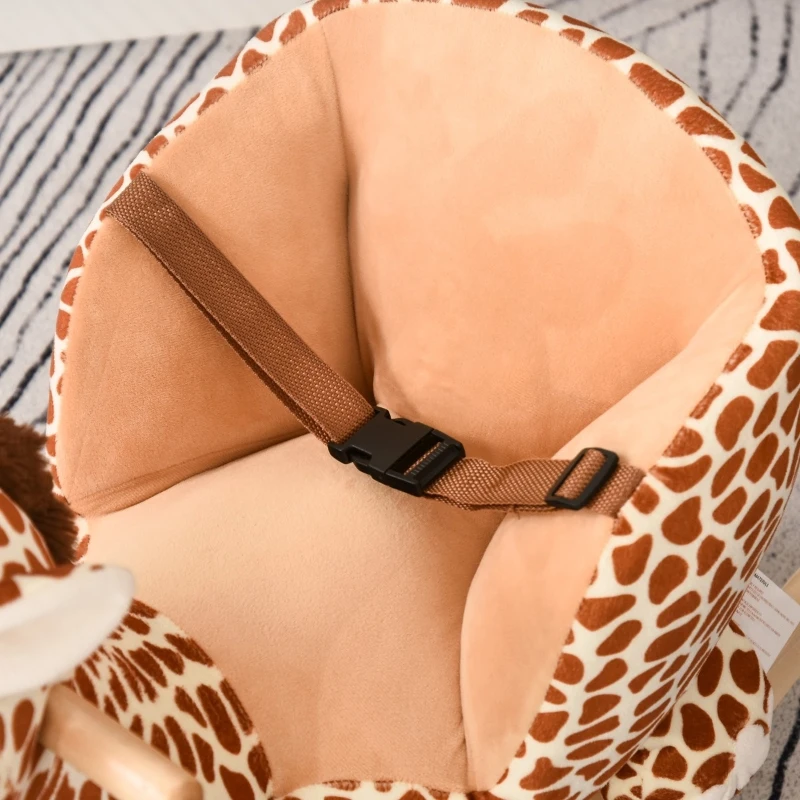 HOMCOM Leagan din lemn in forma de girafa, 60x33x45 cm