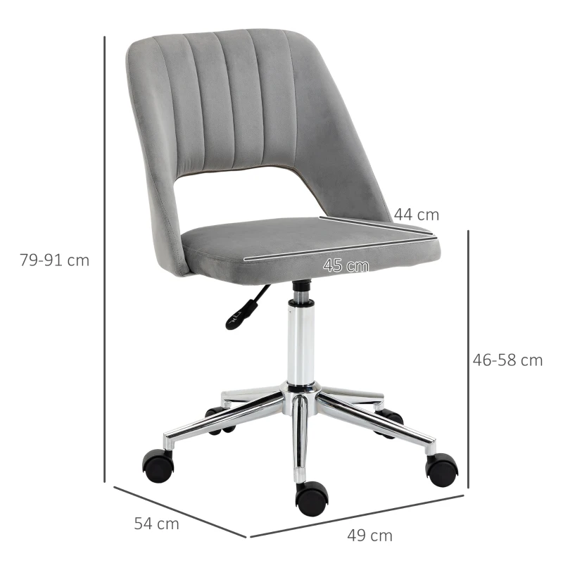 Vinsetto Scaun pentru Serviciu Ergonomic pentru Birou cu Inaltime Reglabila Gri