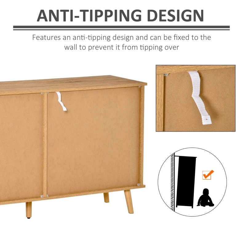 HOMCOM mobilier bucatarie modern, 130x40x74.5cm, culoarea lemnului/alb