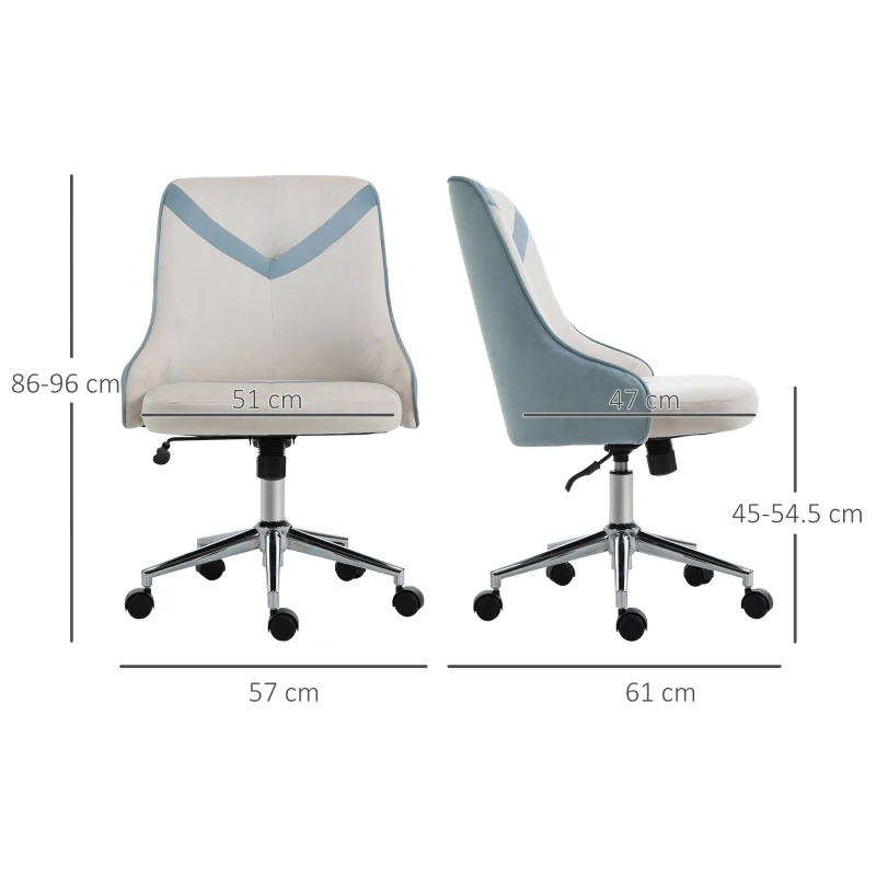 Vinsetto Scaun Rotativ Basculant pentru Birou si Casa, Inaltime Ajustabila Bej