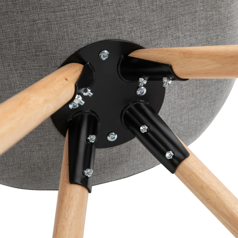 HOMCOM Set 2 Scaune de Sufragerie captusite design modern gri