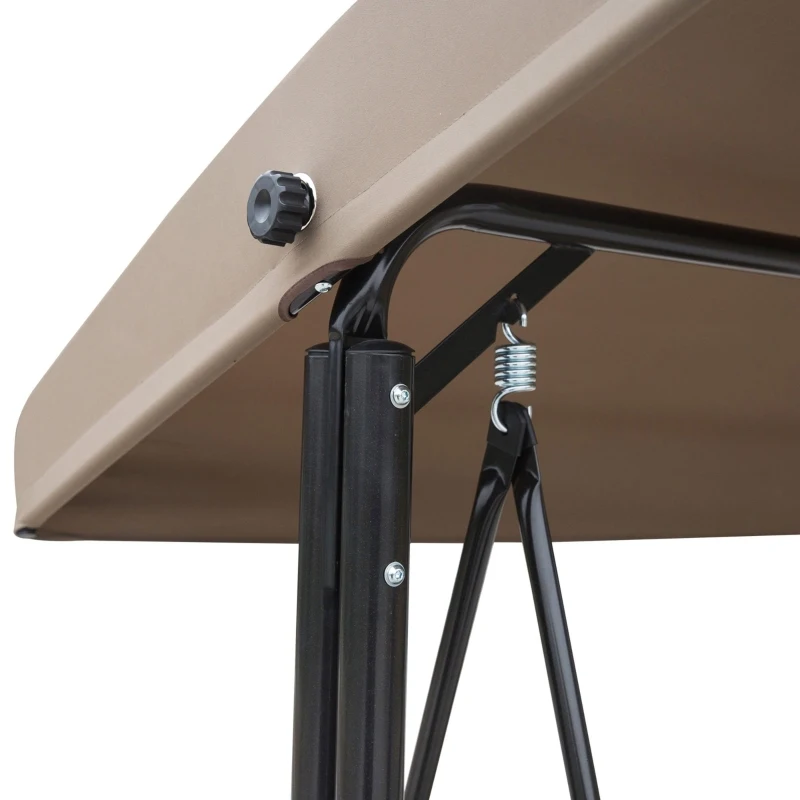 Outsunny Balansoar de Gradina cu 3 Scaune, Acoperis si Buzunare de Depozitare, Gri