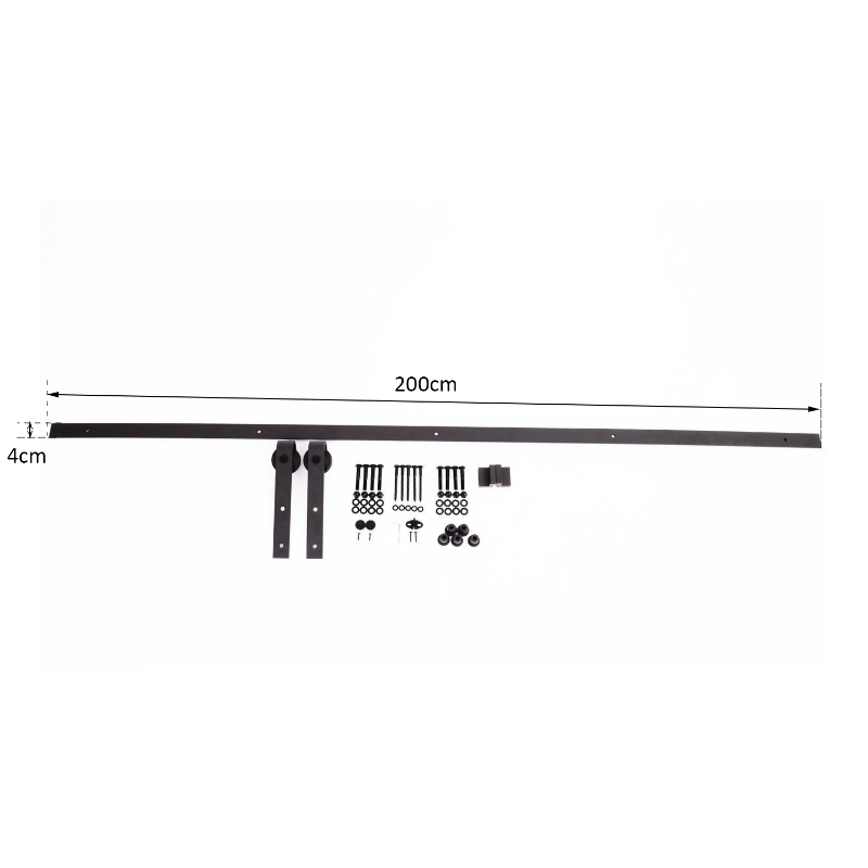 HomCom Binario per Porta Scorrevole Portata 100kg con Kit Accessori