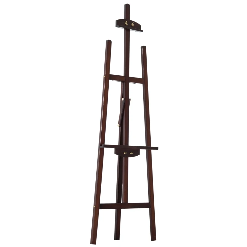 Homcom Sevalet pentru Pictura in Lemn cu Inaltime si Inclinatie Reglabila, Maro, 46x60x140cm