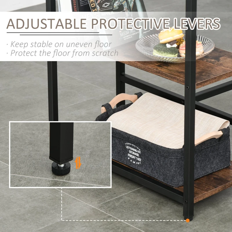 HOMCOM Set masa Inalta cu 2 Taburete si Raft Stil Industrial din Metal si Lemn