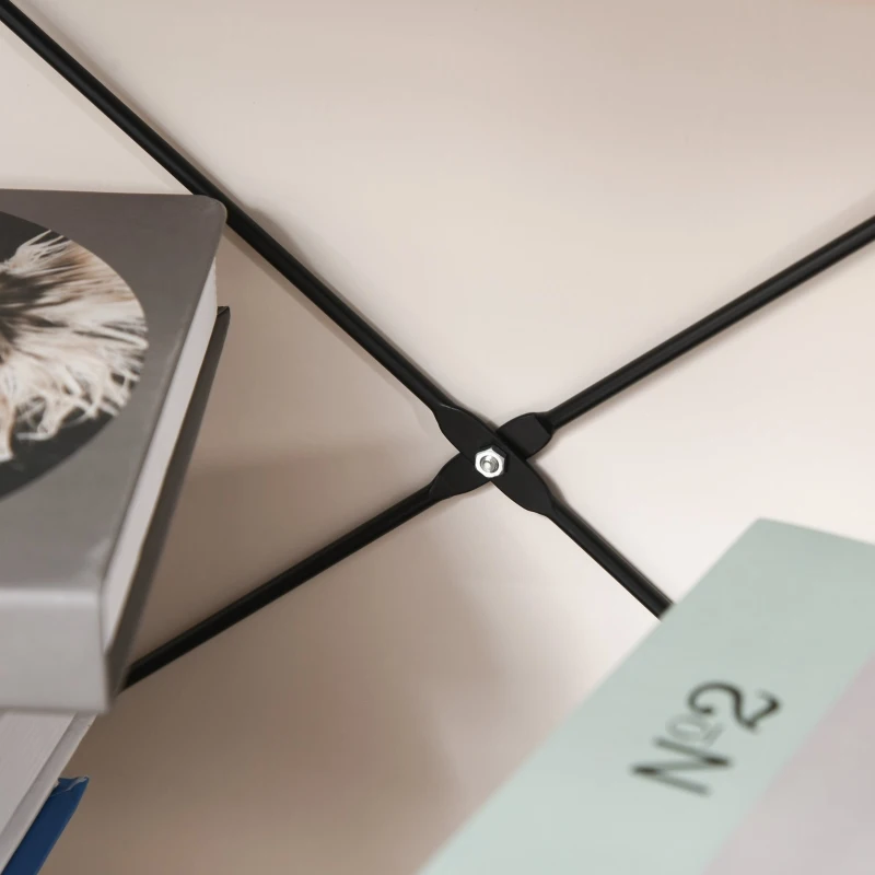 Homcom Biblioteca Industriala Vintage – 6 Rafturi din Lemn & Metal Negru