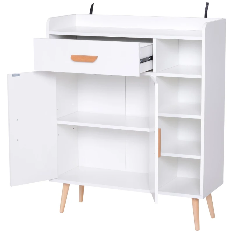 HOMCOM mobilier multifunctional, 80 x 29.5x96cm alb
