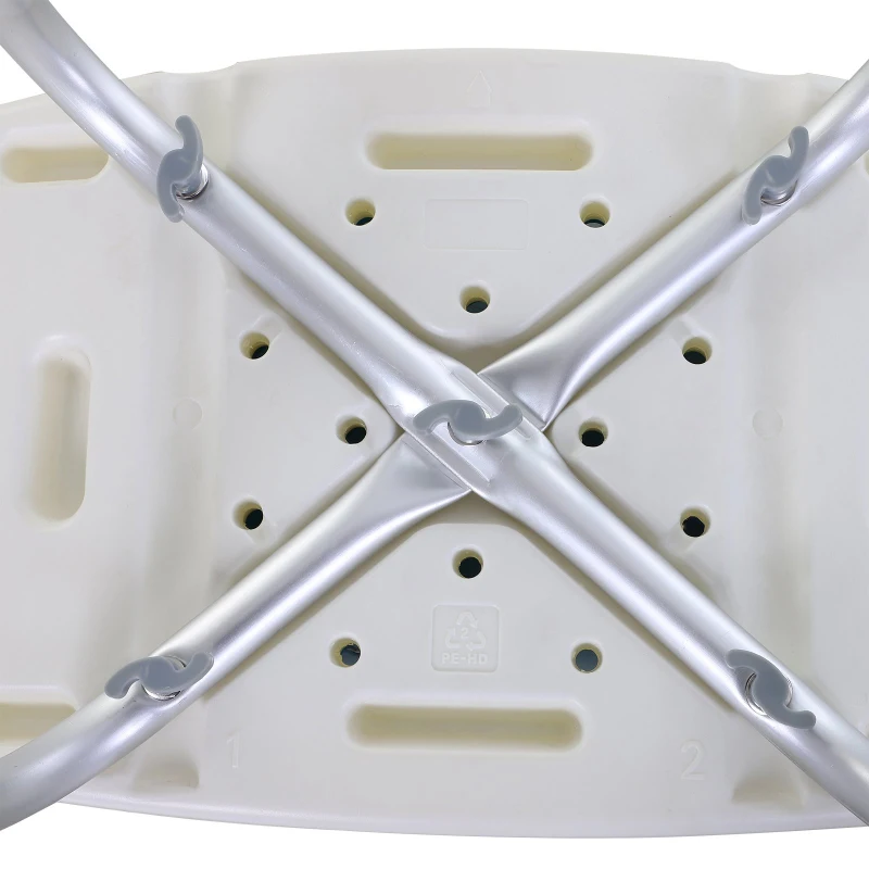 HOMCOM scaun dus, aluminiu, antiderapant, inaltime reglabila