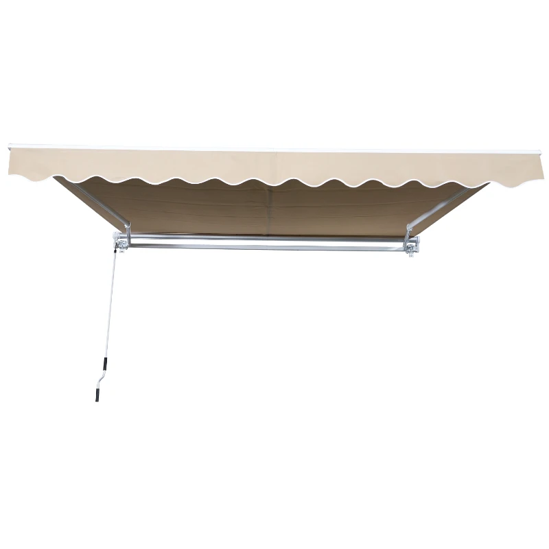 Outsunny Perdea Soare Rulanta de Perete in Poliester, Beige,  395x250cm