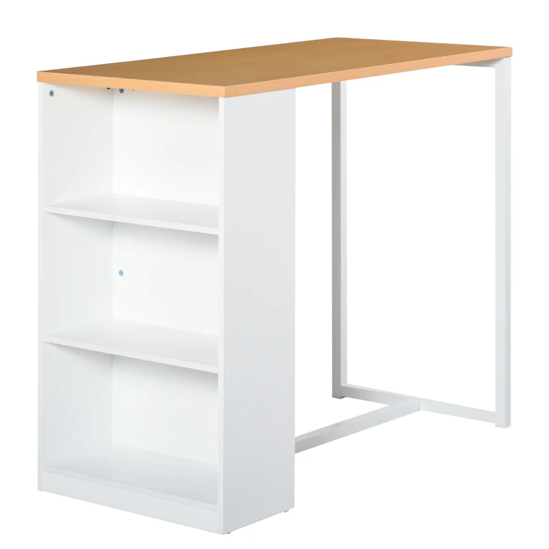 HOMCOM masa tip bar, pentru bucatarie, 115x55x100cm, alb(m-12)