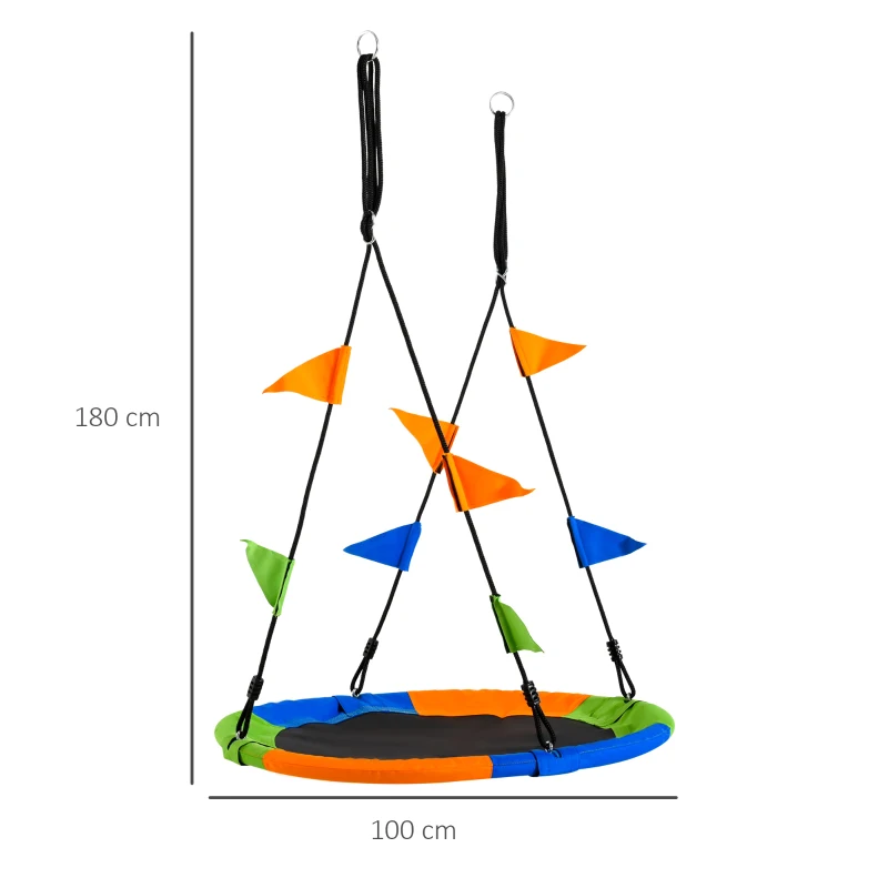 Outsunny Leagan Rotund Copii – Multicolor, pentru Interior & Exterior
