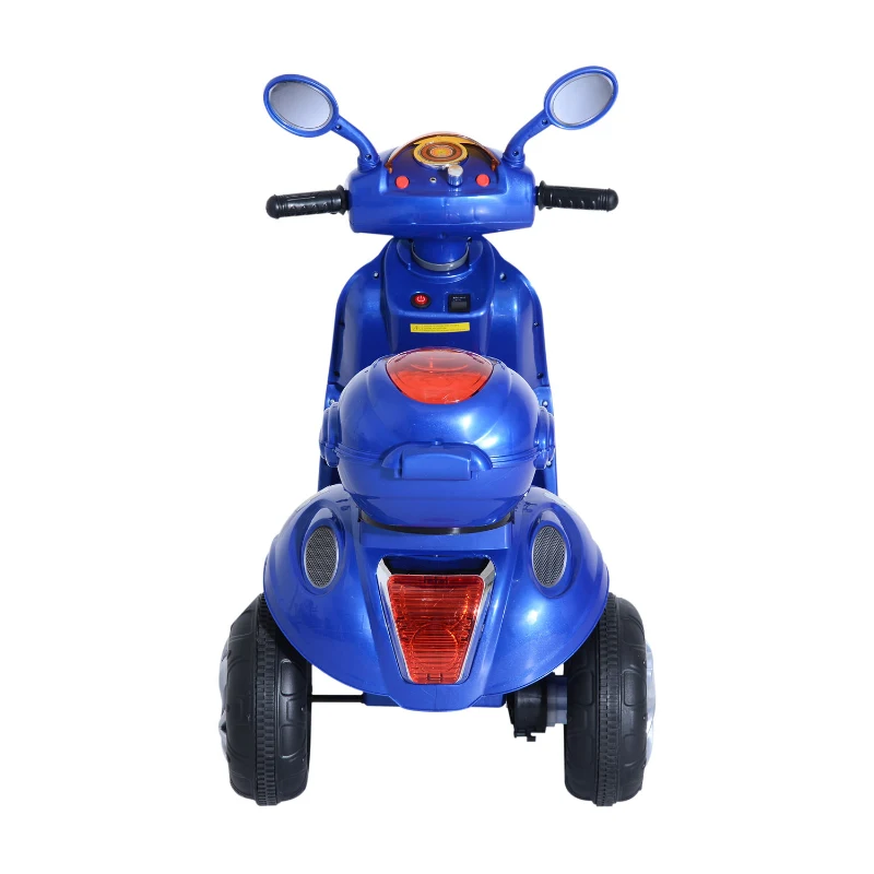 HomCom Mini Moto Motoreta Electrica 6V pentru Copii Viteza 3KM/h cu Lumini Muzica, Albastru