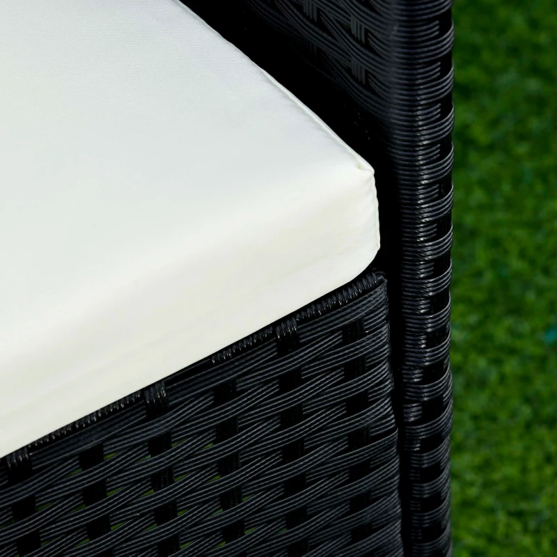 Outsunny Lounge de Gradina cu Masa, 2 Fotolii si Canapea 2 Locuri Ratan PE