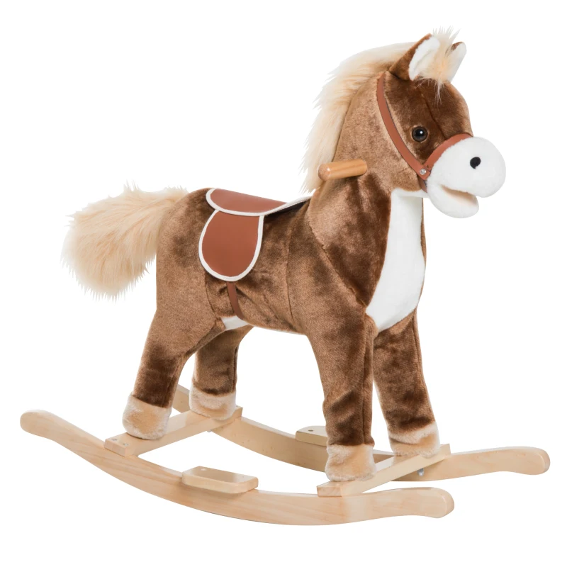 HOMCOM Calut Balansoar de Plus si Lemn Maro