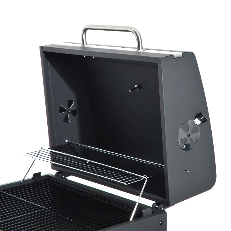 Outsunny Barbecue BBQ Grill cu Carbune si Capac, 115x56x108cm