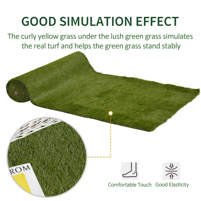 Outsunny Gazon Sintetic 4x1m Iarba 30mm Gazon Fals Anti-UV si Netoxic