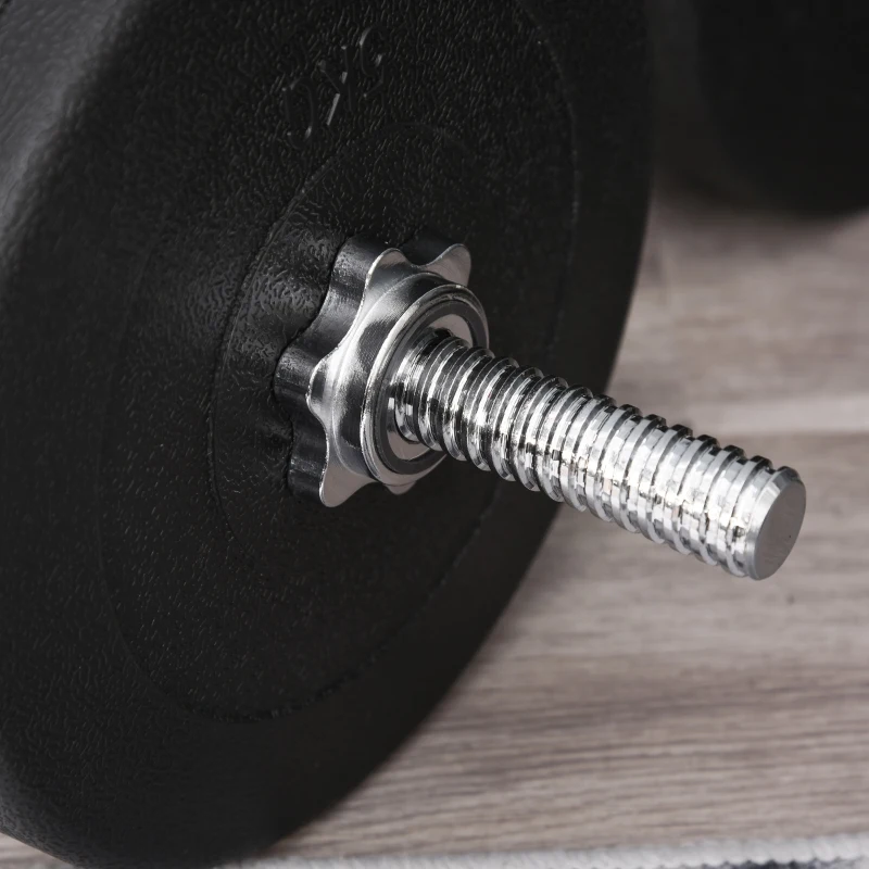 HOMCOM Set Gantere 50 kg – Reglabile cu 12 Discuri Cauciucate