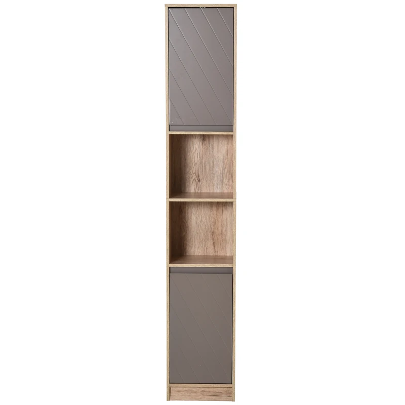 HOMCOM dulap de baie cu rafturi si sertare, 30x24x170cm(m-8)
