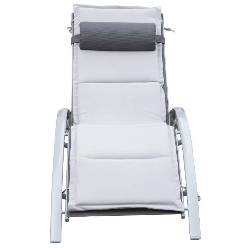 Outsunny Fotoliu sezlong de Gradina Fotoliu Relax Gri, 170x64x80cm
