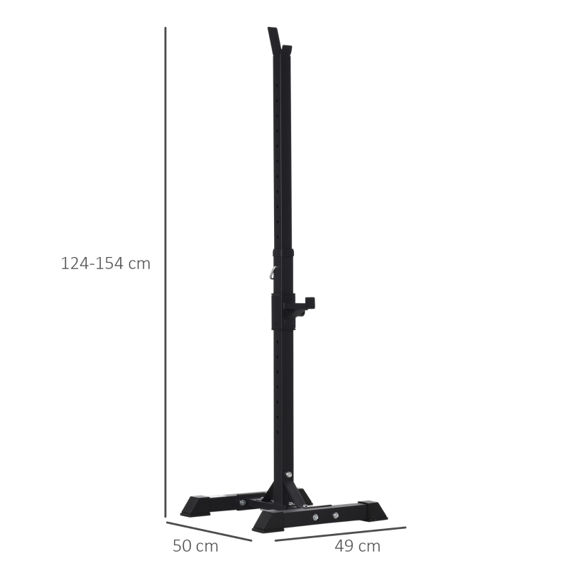 HOMCOM set 2 suporturi gantere, 50x49x124-154cm, negru